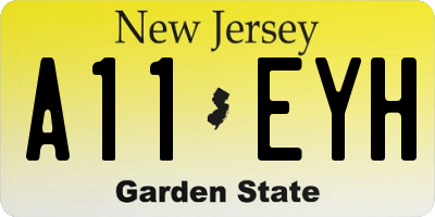 NJ license plate A11EYH