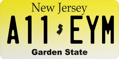 NJ license plate A11EYM