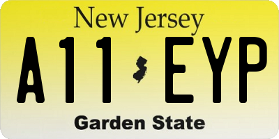 NJ license plate A11EYP