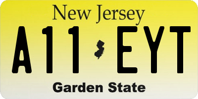 NJ license plate A11EYT