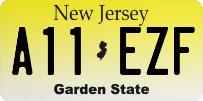 NJ license plate A11EZF