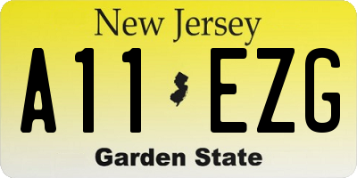 NJ license plate A11EZG