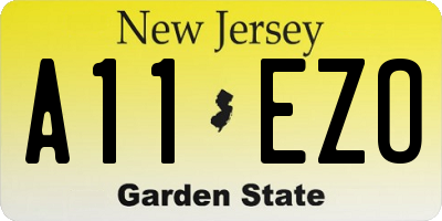 NJ license plate A11EZO