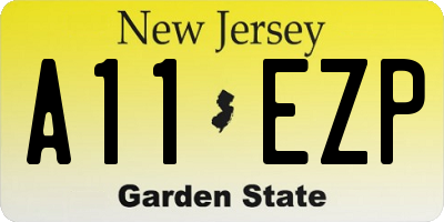 NJ license plate A11EZP
