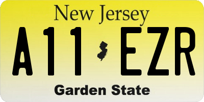 NJ license plate A11EZR