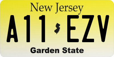 NJ license plate A11EZV