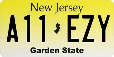 NJ license plate A11EZY