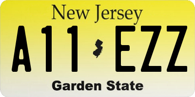 NJ license plate A11EZZ