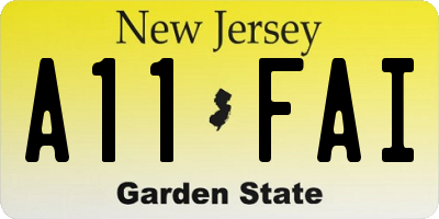 NJ license plate A11FAI