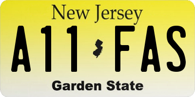 NJ license plate A11FAS
