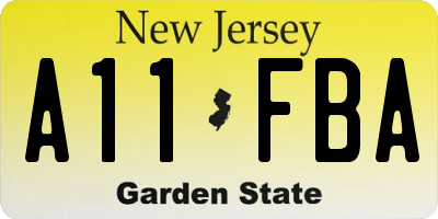 NJ license plate A11FBA