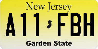 NJ license plate A11FBH