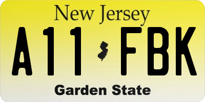 NJ license plate A11FBK