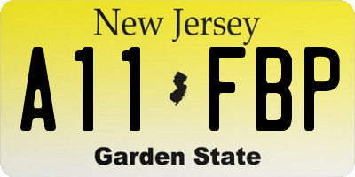 NJ license plate A11FBP
