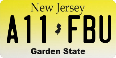 NJ license plate A11FBU