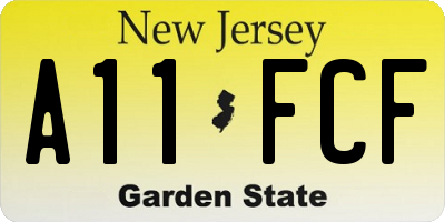 NJ license plate A11FCF