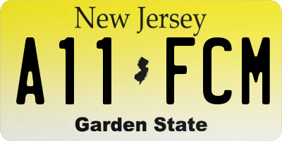 NJ license plate A11FCM