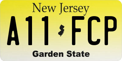 NJ license plate A11FCP