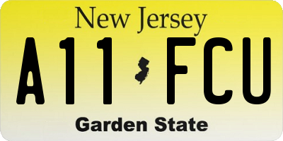 NJ license plate A11FCU