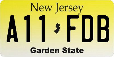 NJ license plate A11FDB