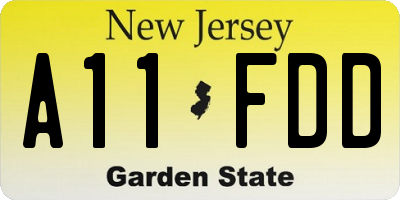 NJ license plate A11FDD