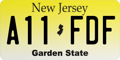 NJ license plate A11FDF