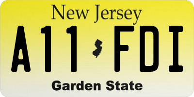 NJ license plate A11FDI