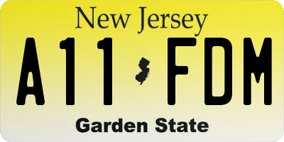 NJ license plate A11FDM