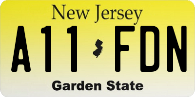 NJ license plate A11FDN