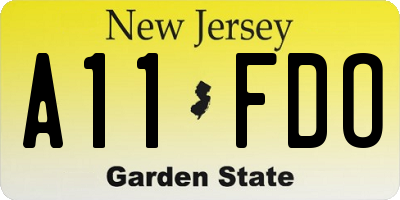 NJ license plate A11FDO