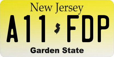 NJ license plate A11FDP