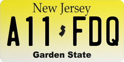 NJ license plate A11FDQ