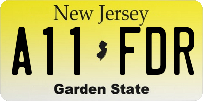 NJ license plate A11FDR