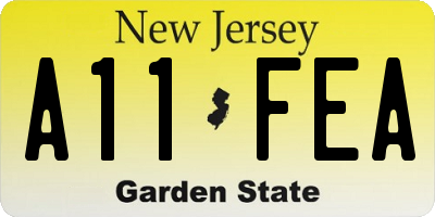 NJ license plate A11FEA