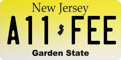 NJ license plate A11FEE