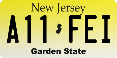 NJ license plate A11FEI