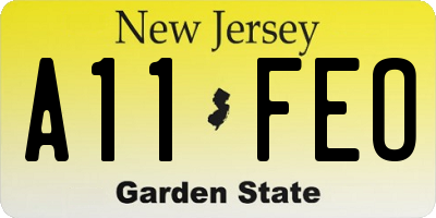 NJ license plate A11FEO