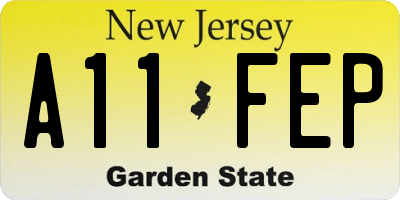 NJ license plate A11FEP
