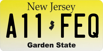 NJ license plate A11FEQ