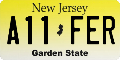 NJ license plate A11FER