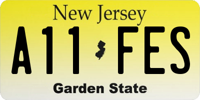 NJ license plate A11FES