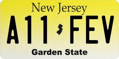 NJ license plate A11FEV