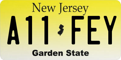 NJ license plate A11FEY