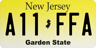 NJ license plate A11FFA
