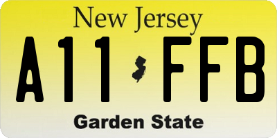 NJ license plate A11FFB