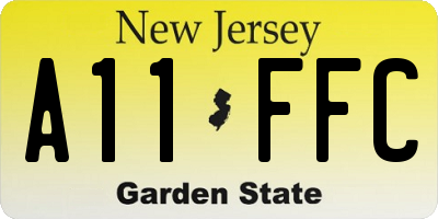 NJ license plate A11FFC