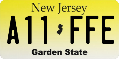 NJ license plate A11FFE