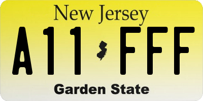 NJ license plate A11FFF