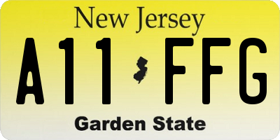 NJ license plate A11FFG
