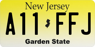 NJ license plate A11FFJ